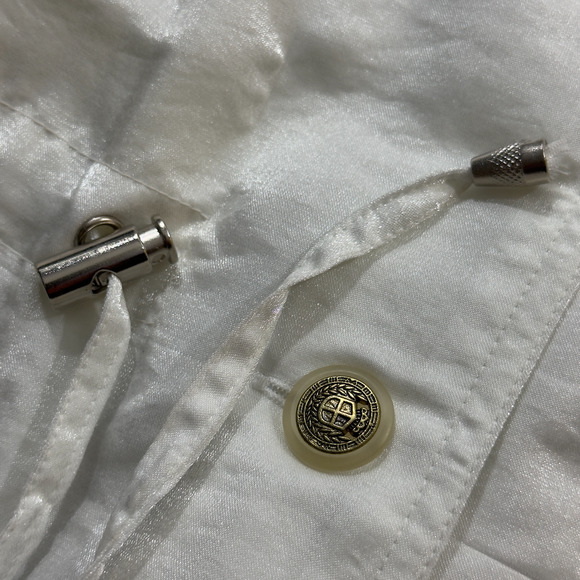 Izzi Mountain Parka Women's Large White Long Sleeve Hooded Drawstring Button-Up - Picture 7 of 10